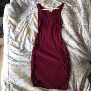Maroon midi dress